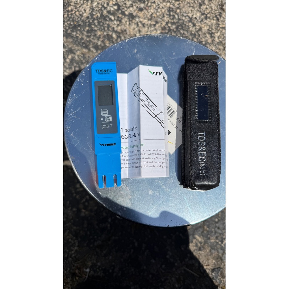 VIVOSUN E-1 Portable TDS EC Meter Water Quality Tester‎ Temperature Blue 3-in-1